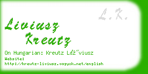liviusz kreutz business card